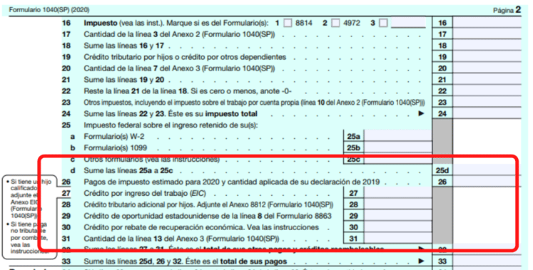 El Formulario 1040 Y Sus Variaciones 1609